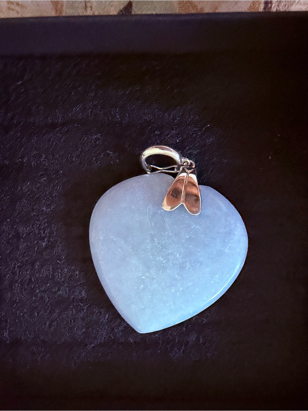 Heart-Shaped Blue Gemstone Pendant Necklace